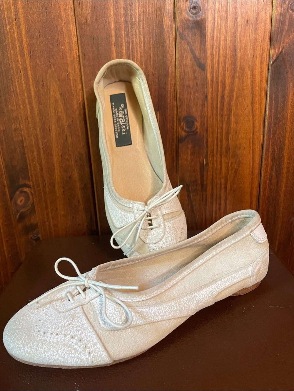 Vintage Kowalski Made in Spain Suede Ballet Flats with Oxford Details Sz 38